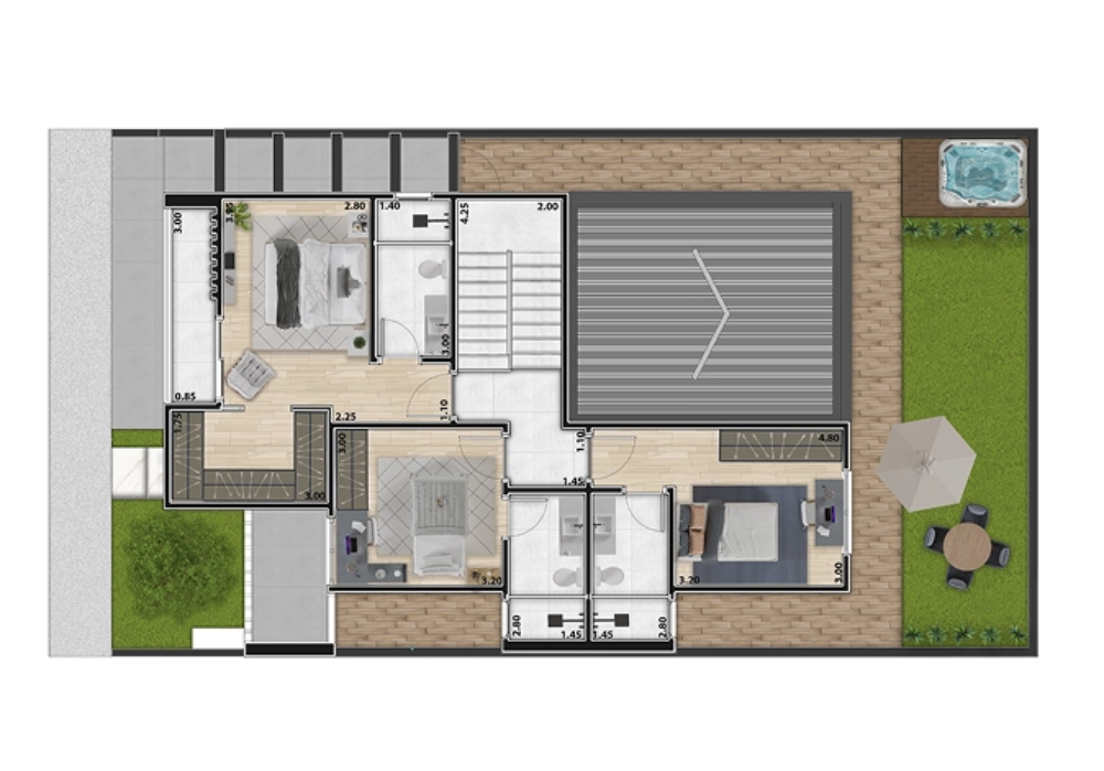 Casas Duplex 160m² - Superior