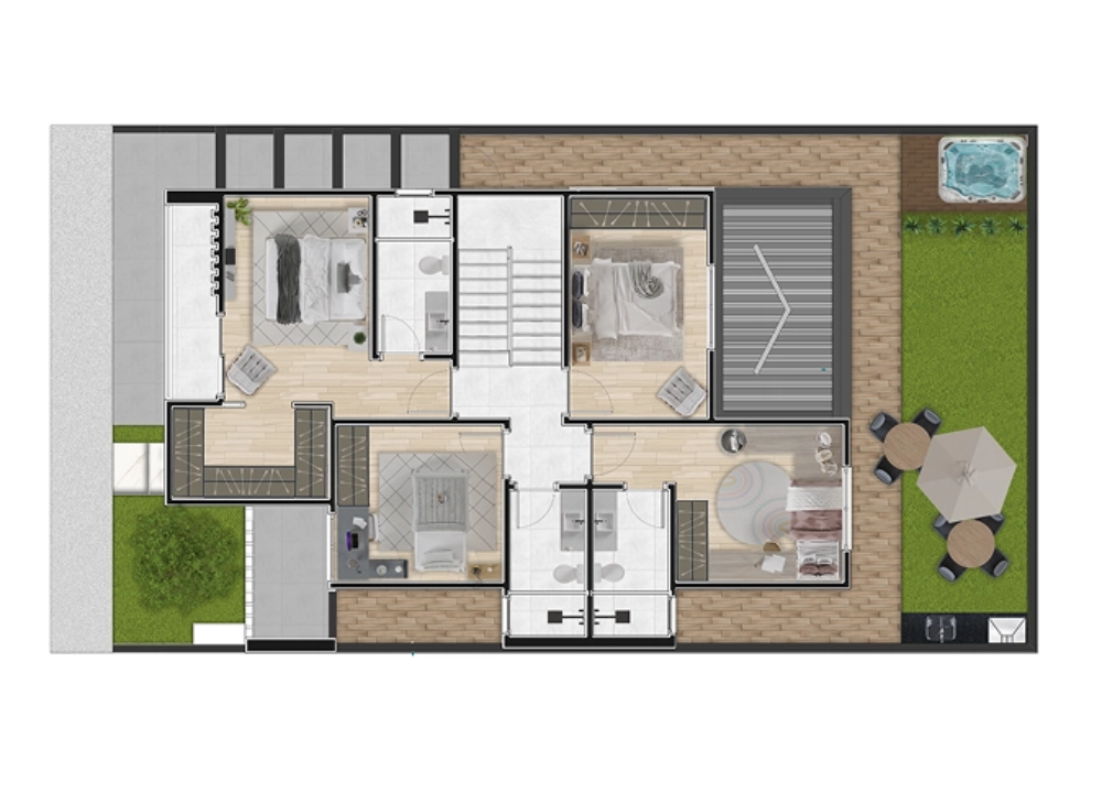 Casas Duplex 180m² - Superior