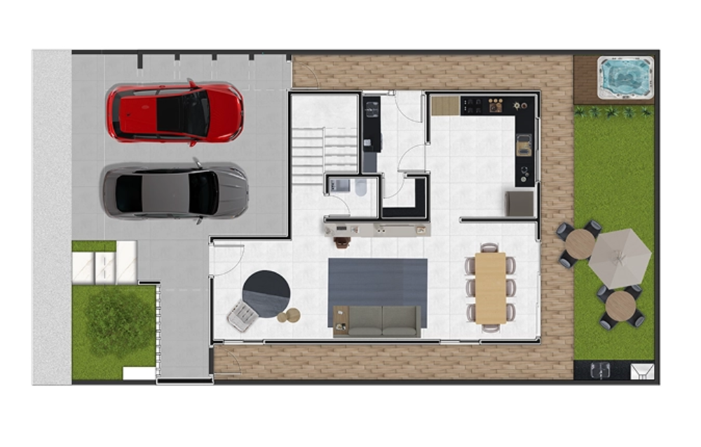 Casas Duplex 180m² - Térreo